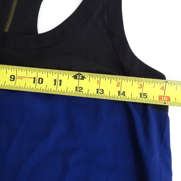 Express Racerback Blue Color Block Tank Top Women Size XS Back Zipper Closure - Picture 8 of 9